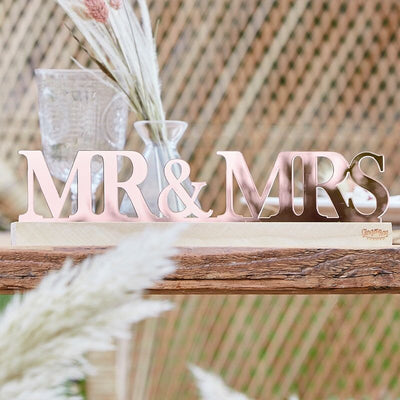 Mr and Mrs Rose Gold Acyrlic Sign