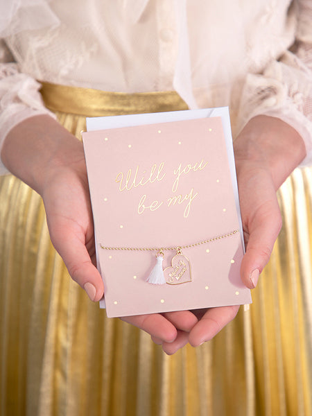 Will you be my Maid of honor Card with bracelet