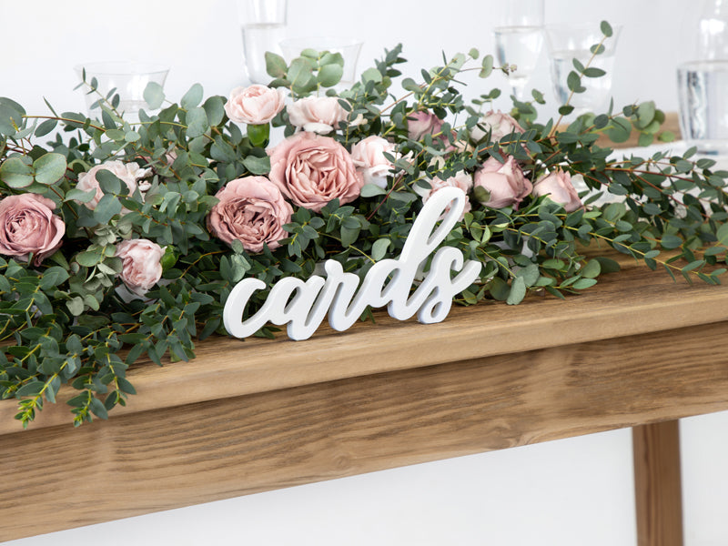 Wooden inscription Cards, white