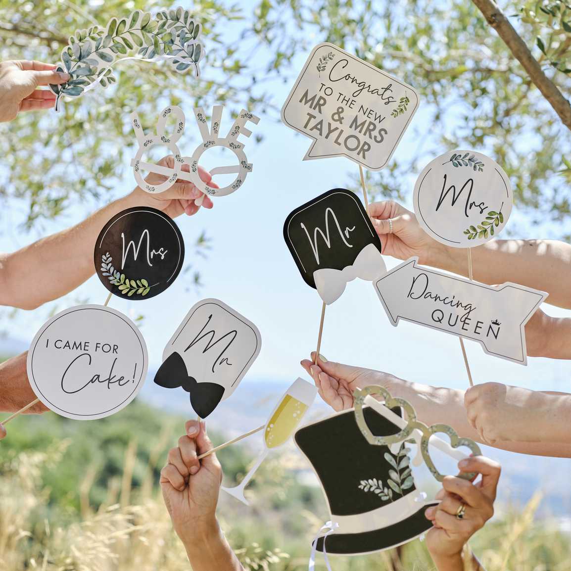 Customisable Wedding Photo Booth Props