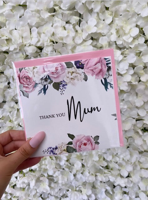Thank You Mum Wedding Card Floral 